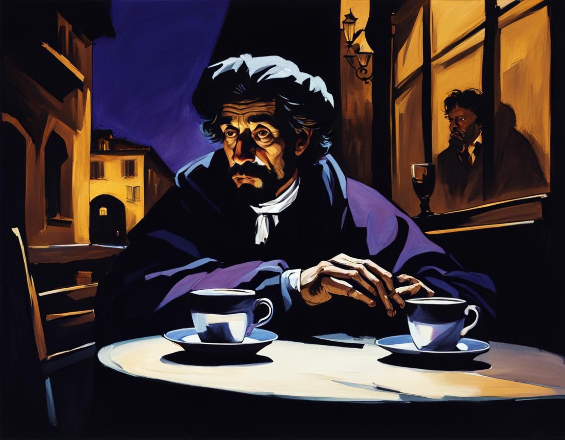 Dramatic Portrait of Man in Baroque Chiaroscuro