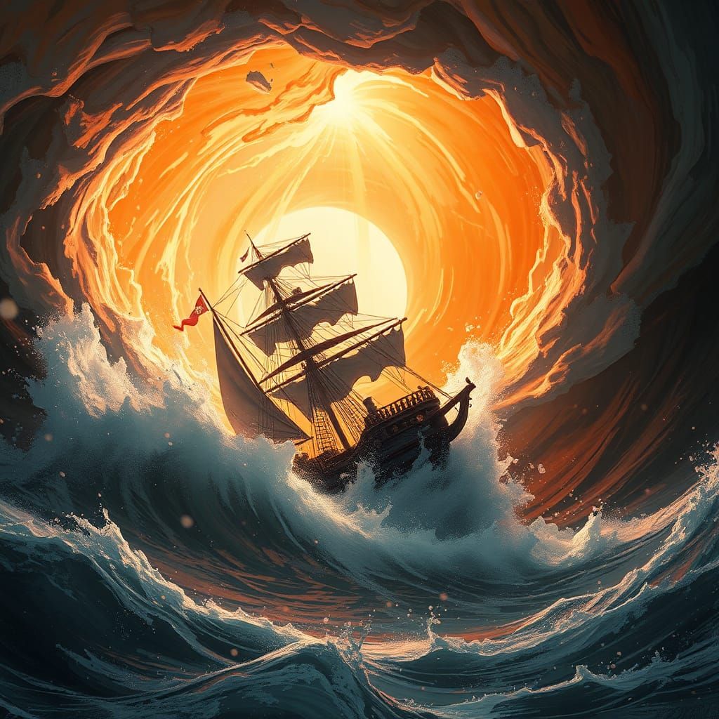 Miniature Ship Trapped in Tornado, Dynamic Lighting