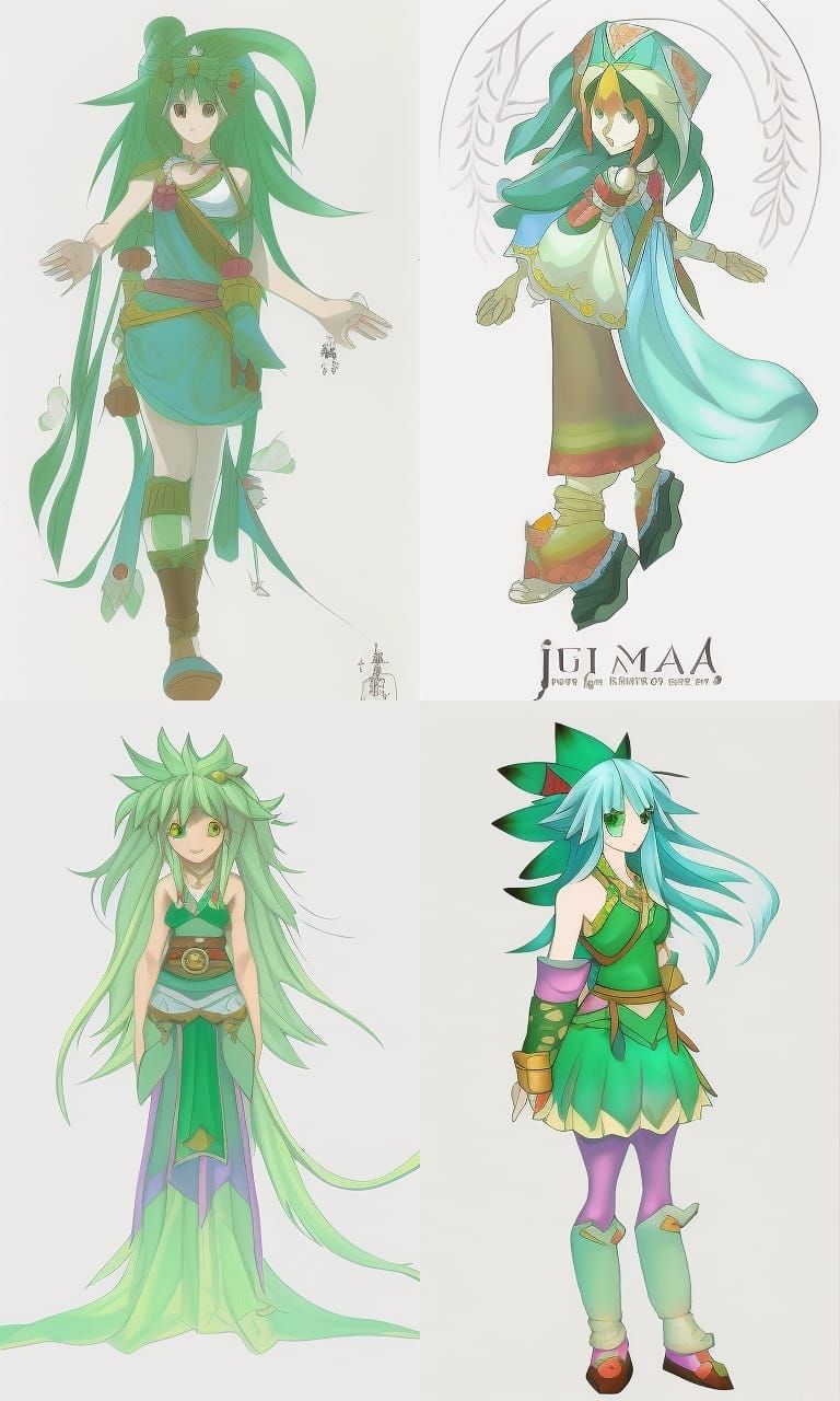 Fantasy Jumi Girl with Gem, Japanese Animation Style