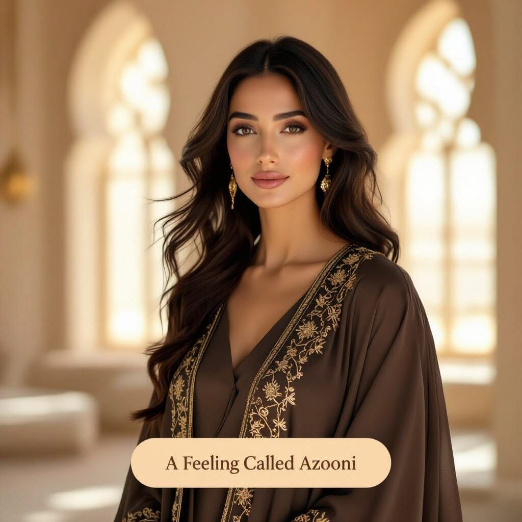 Elegant Woman in Sunlit Arabic Interior