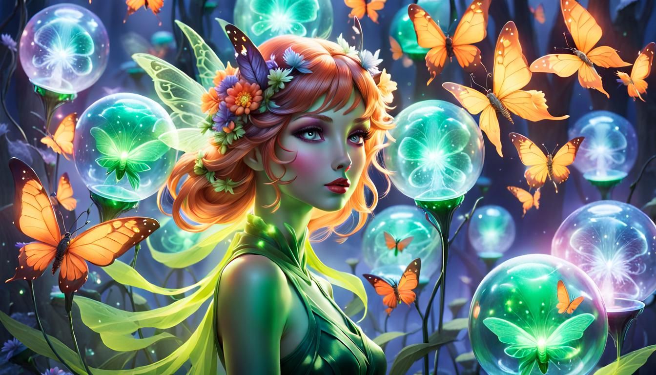 Загружен) young Fairy of moths, (emerald neon)