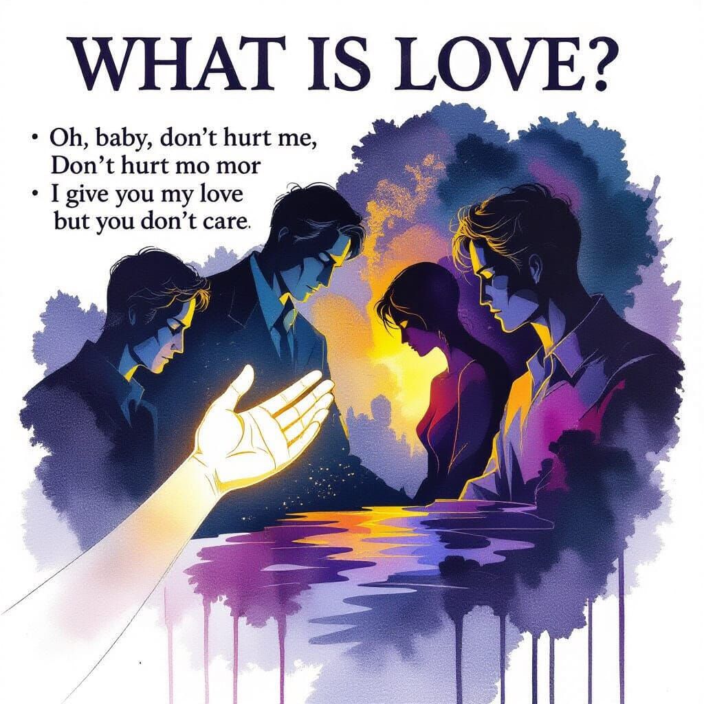 Symbolic Gouache Painting of Love, Longing, and Heartache