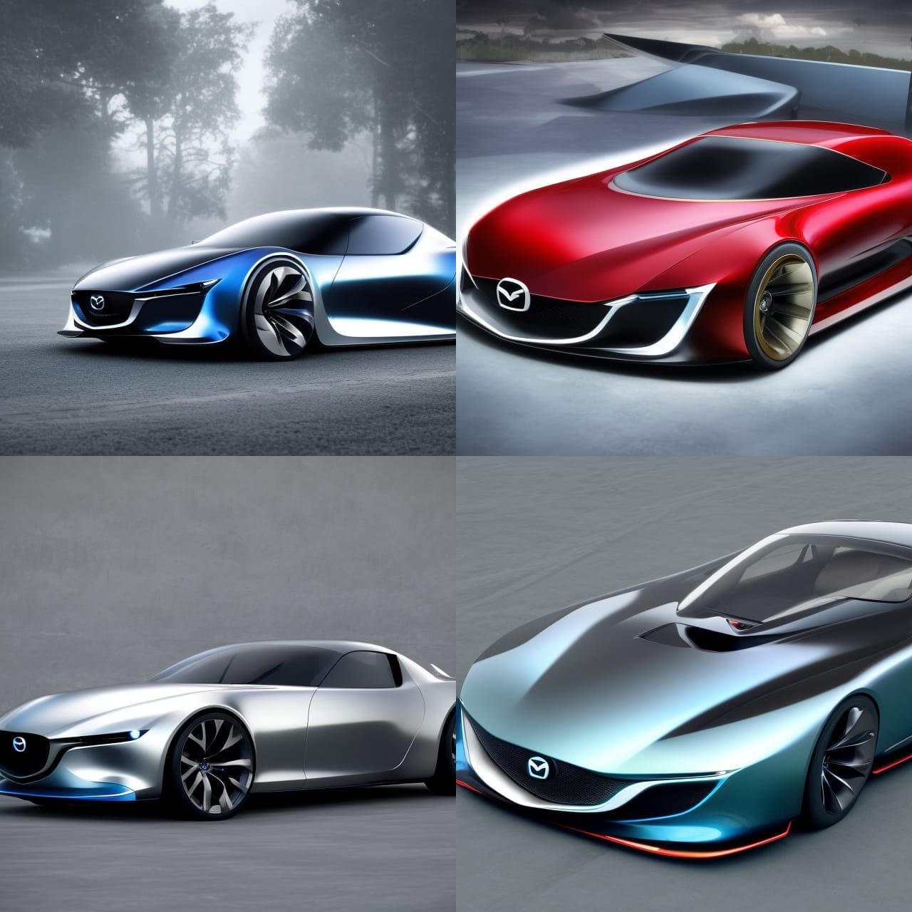 Futuristic Mazda RX7 Concept Car in Detailed Rendering