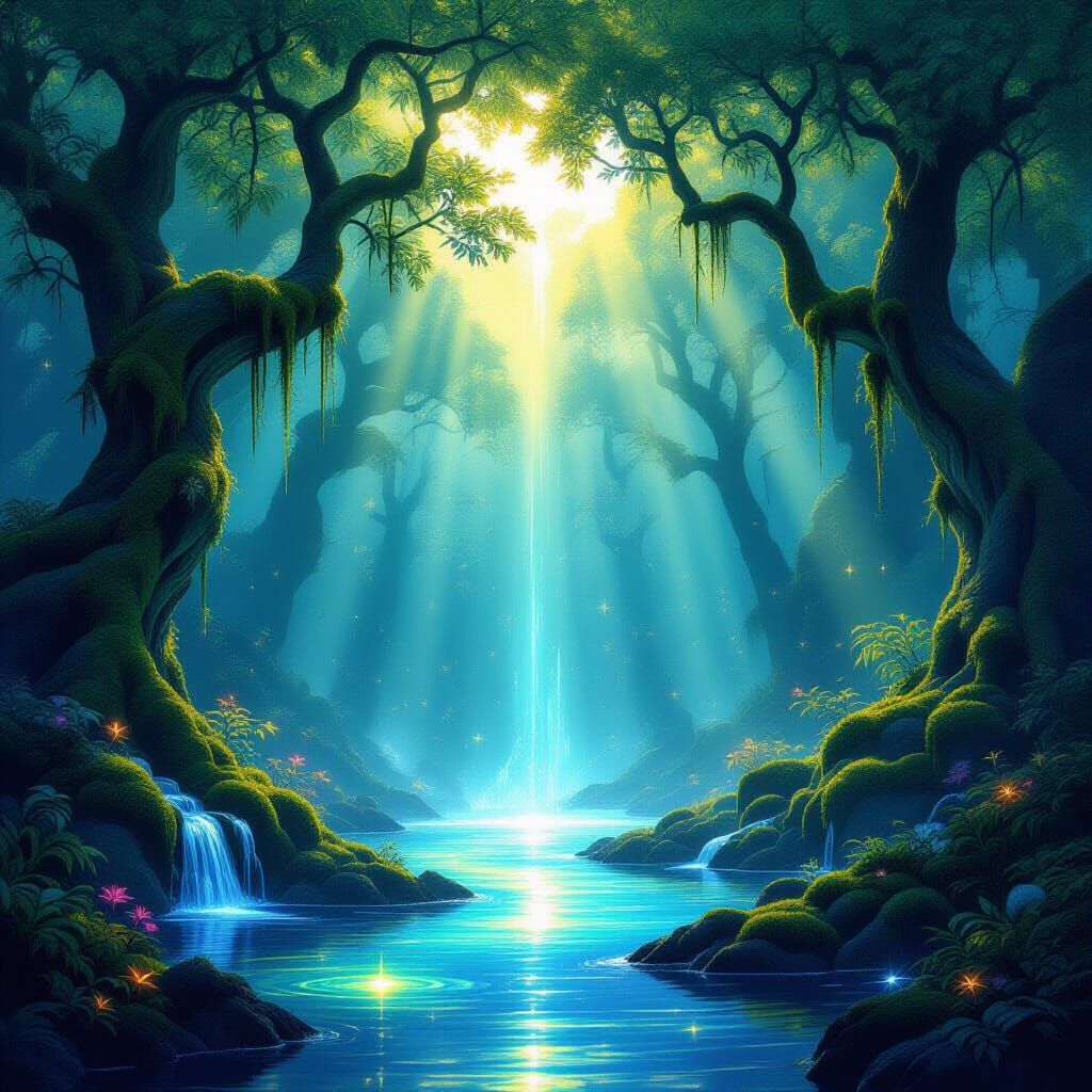 Ethereal Spirit Creates Mystical Twilight Forest with Biolum...