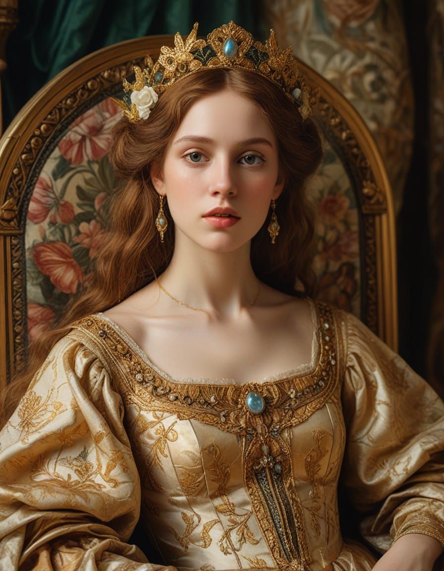 Fairy Queen: A Pre-Raphaelite Portrait in Oil