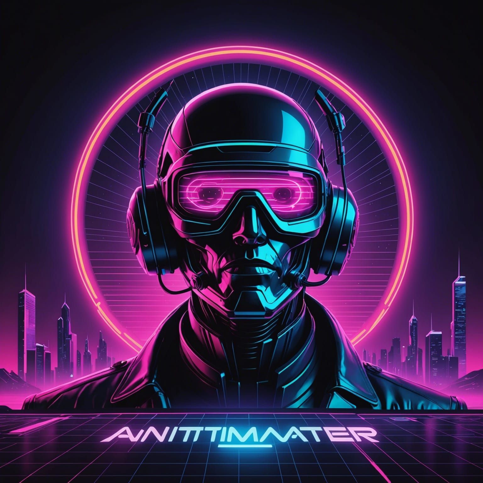 Antimatter in Synthwave Neon Retro Style