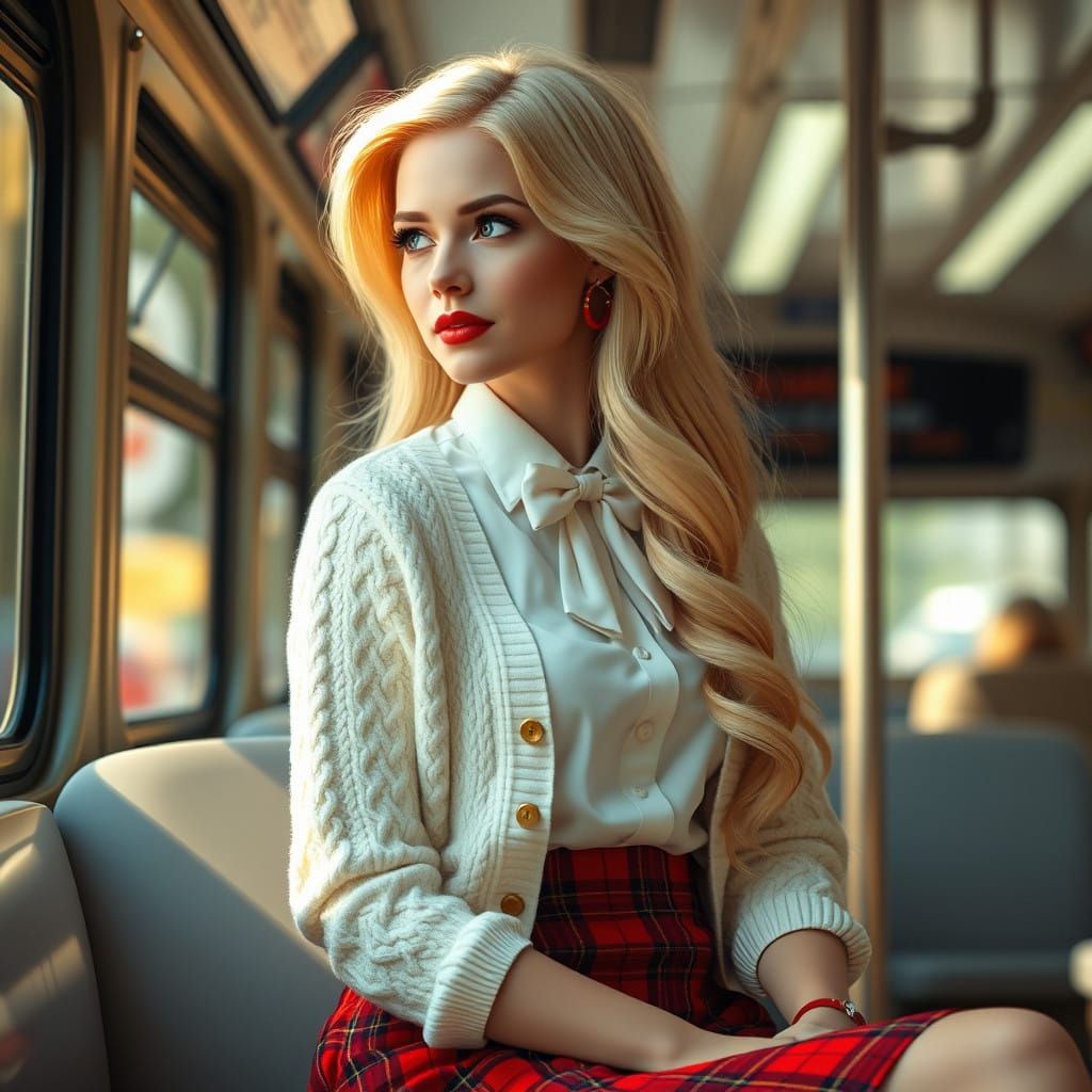 Surreal Fantasy Portrait of a Classy Blond Woman in Whimsica...