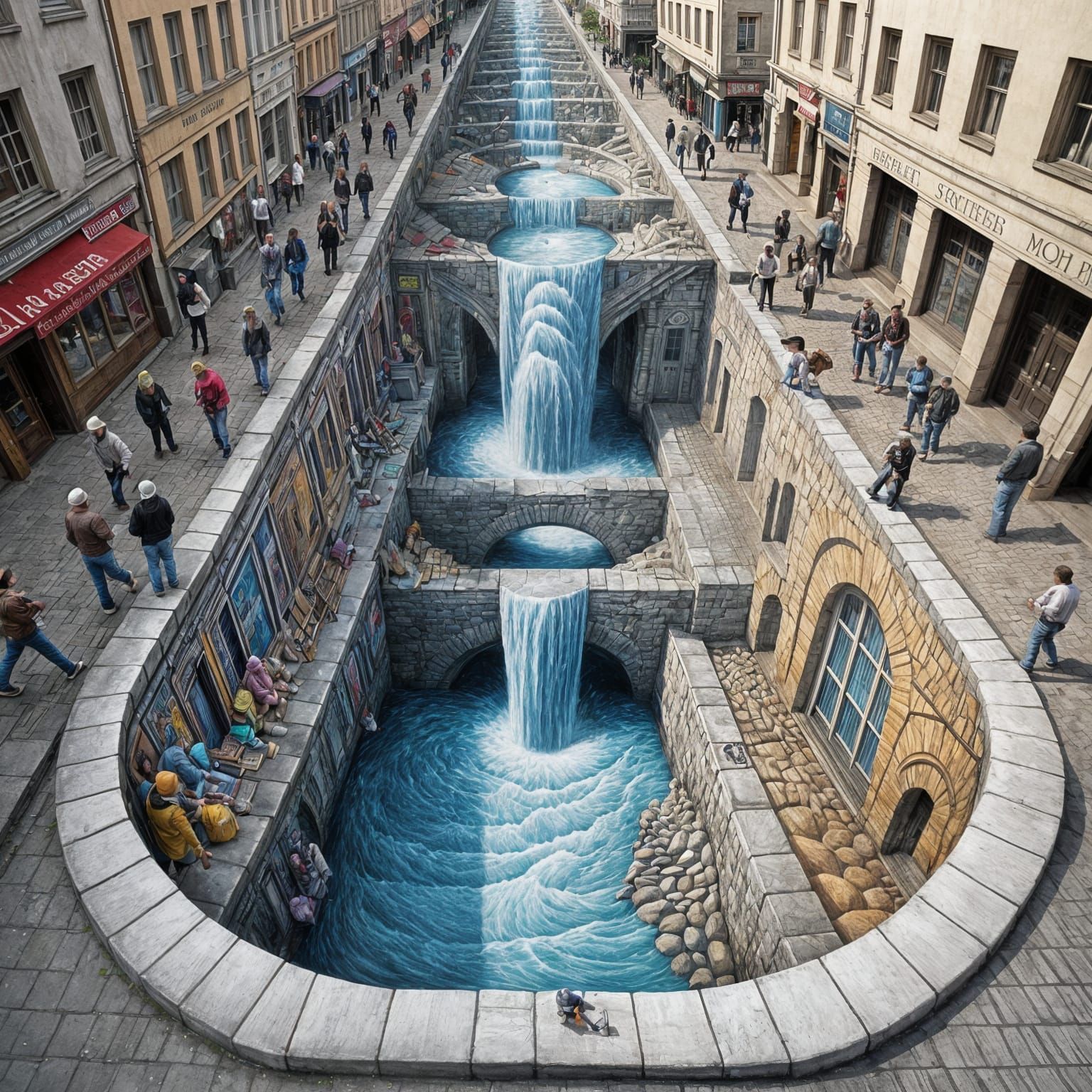 3D chalk street art