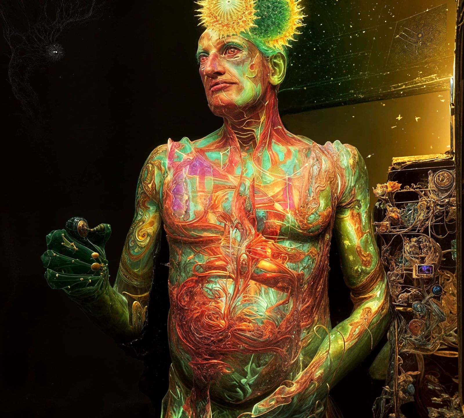 Surreal Fractal Mandelbulb at Night