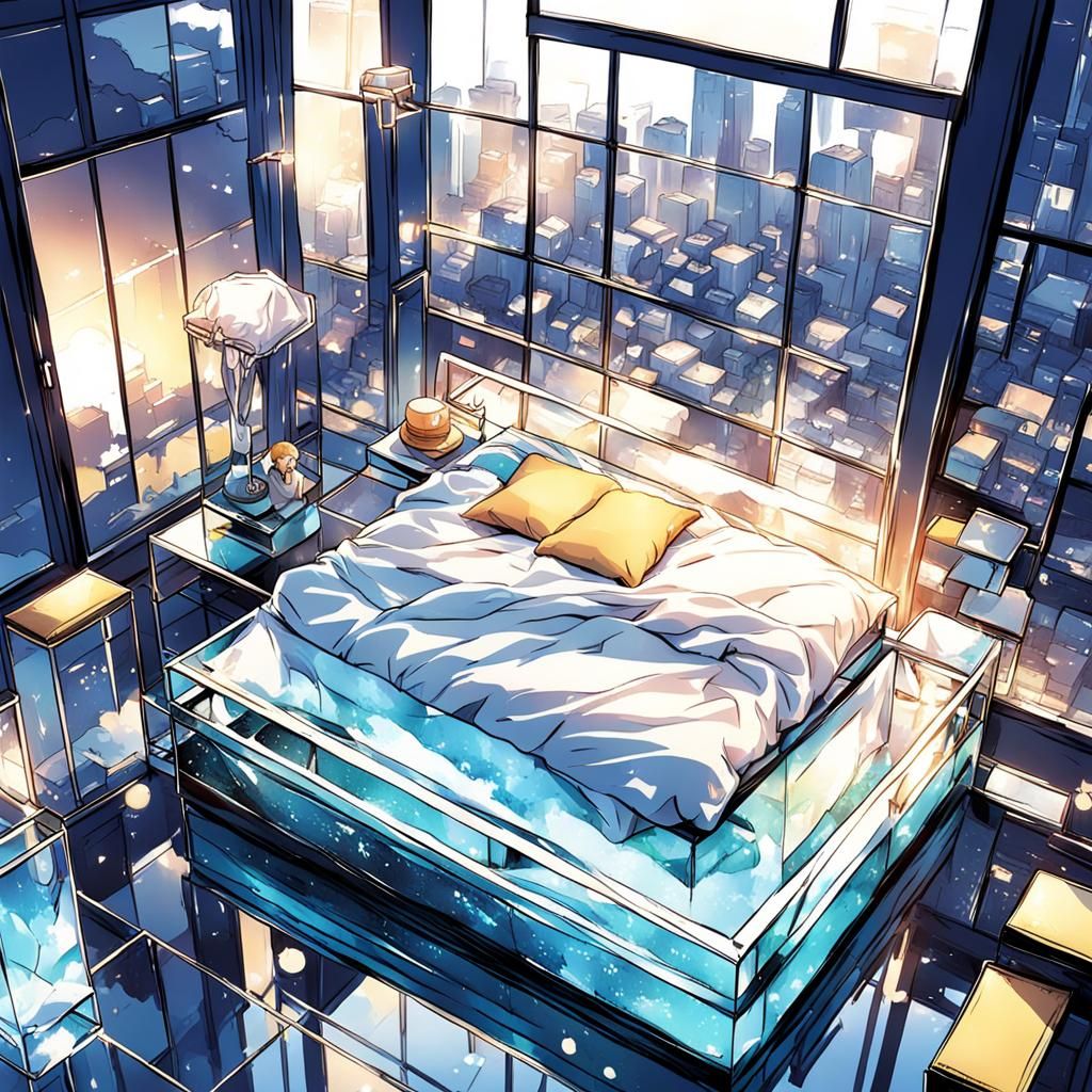 Glass Bed in Anime Style