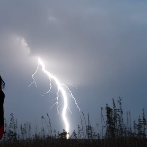Asian Woman Formed from Lightning