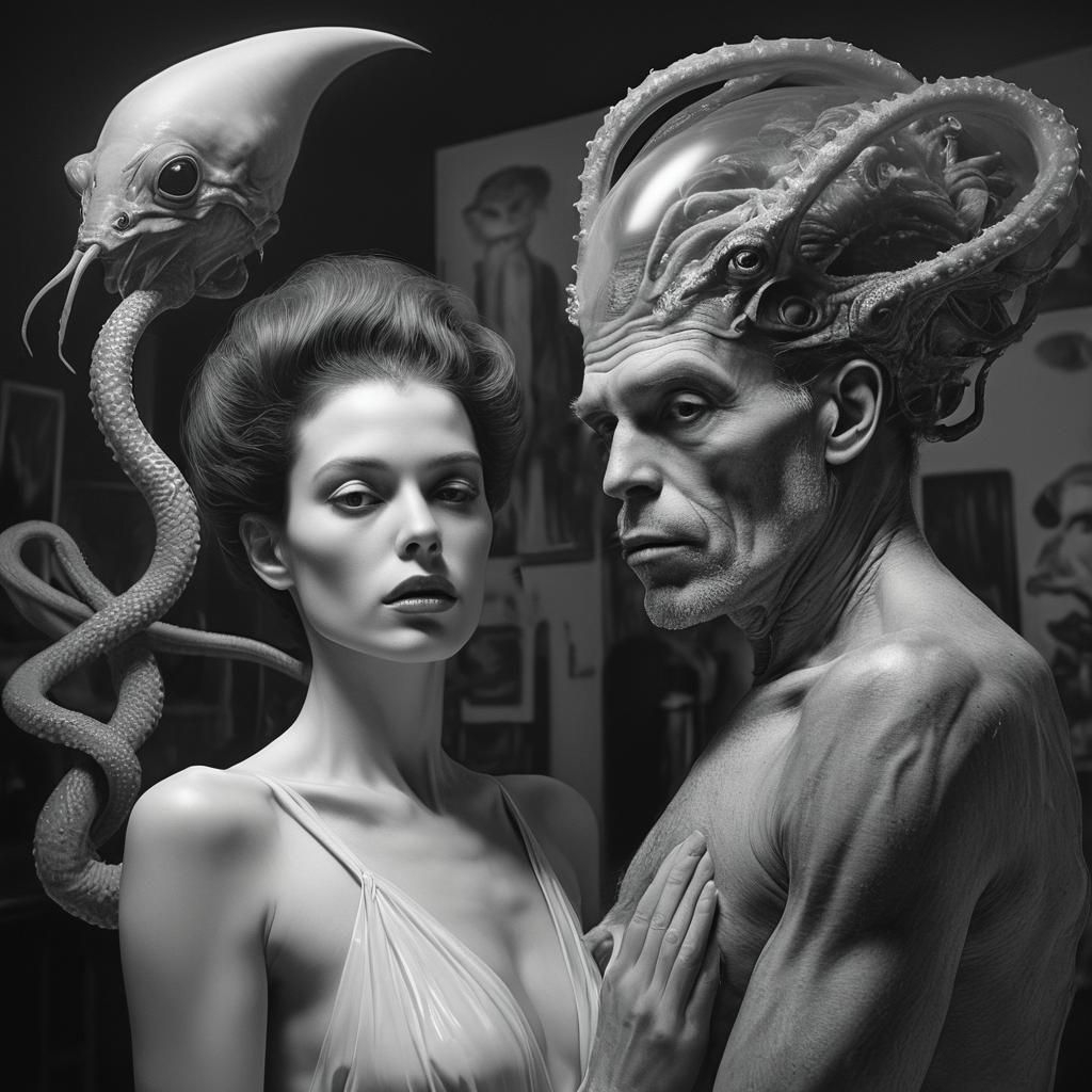 Exotic Portrait in a Surreal Art Studio