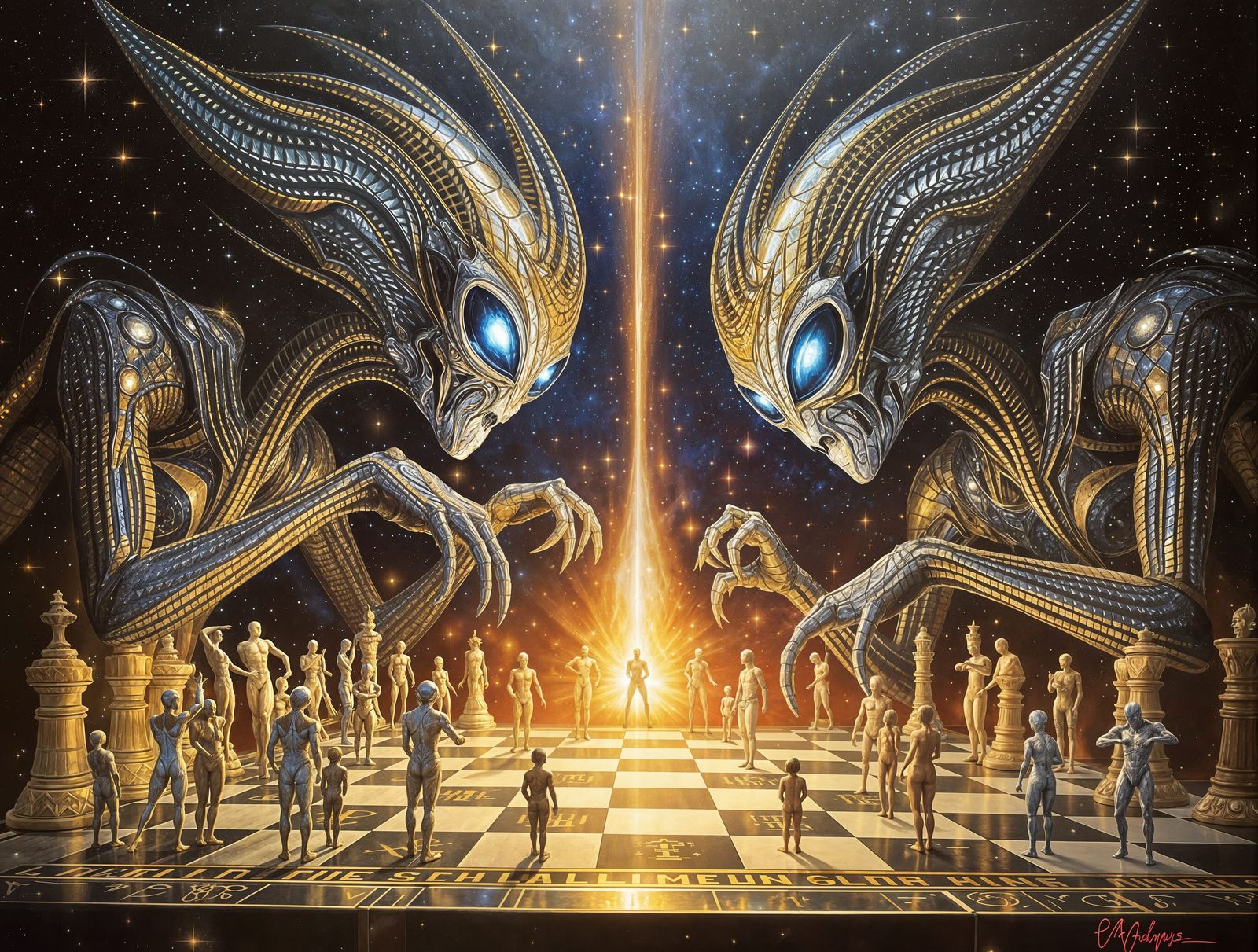 Ethereal Alien Chess Masters