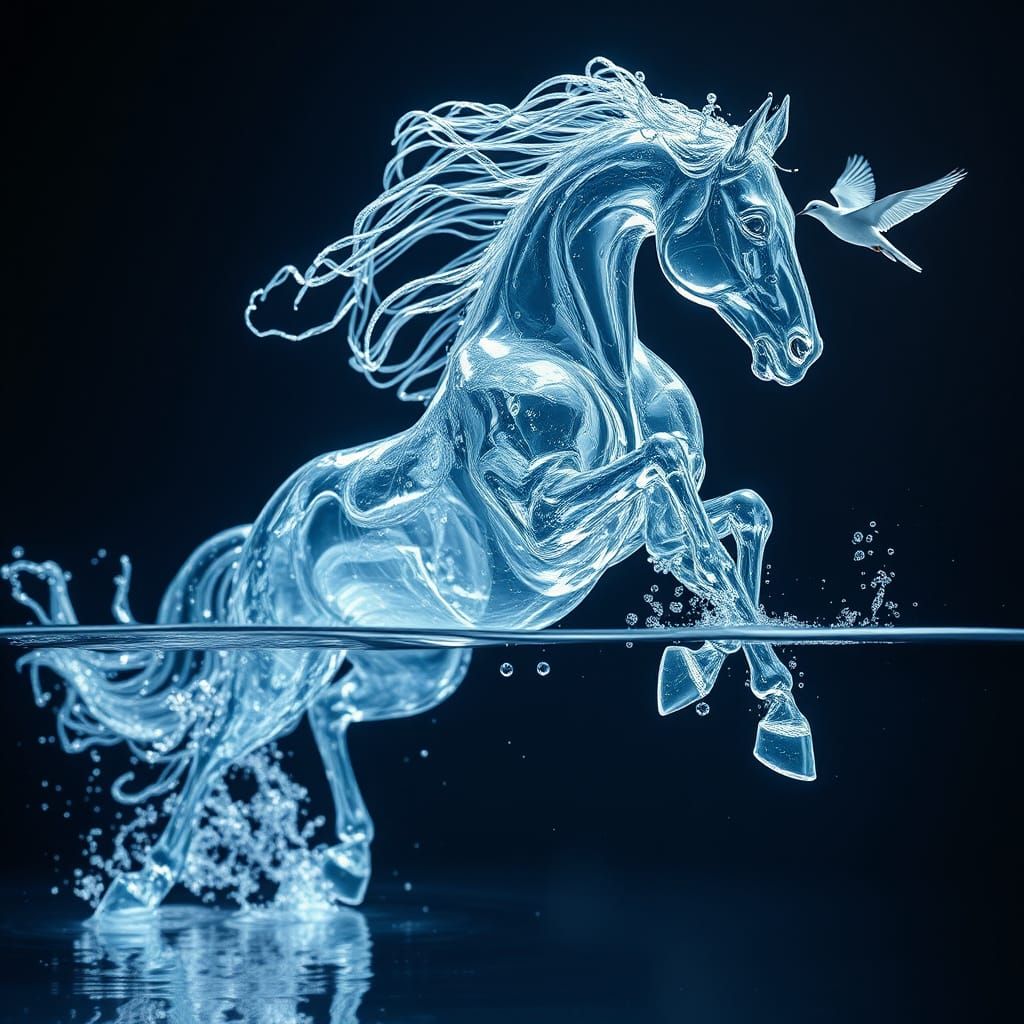 Ethereal Liquid Beings in Crystal Clear Water