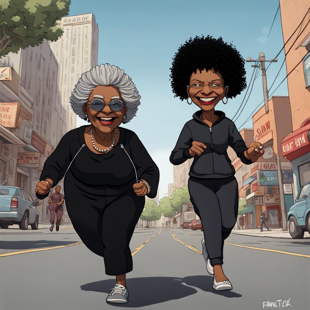 Cartoon Grandma Puppet Chase: Matte Painting