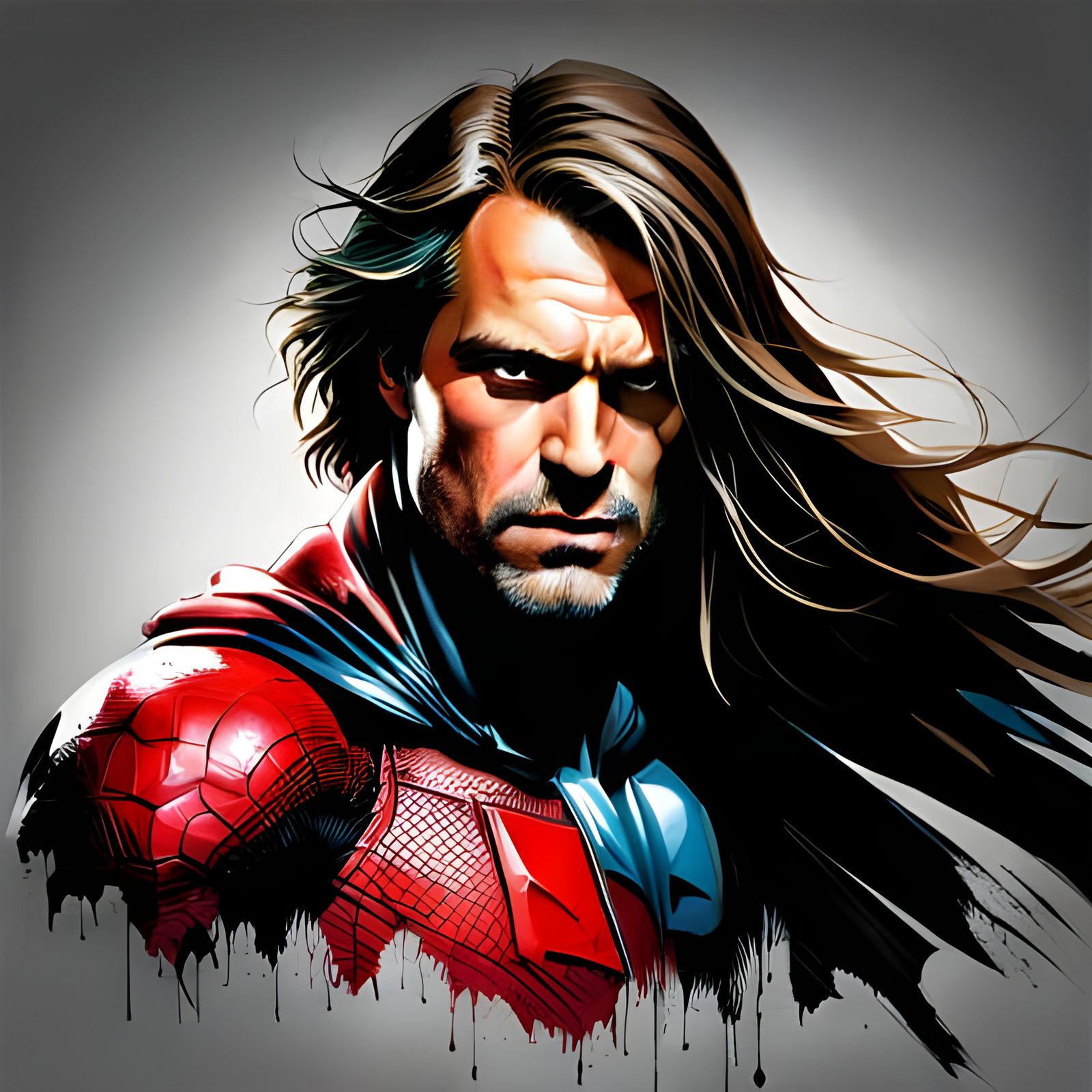 Hyperrealistic Batman Portrait in Comic Art Style