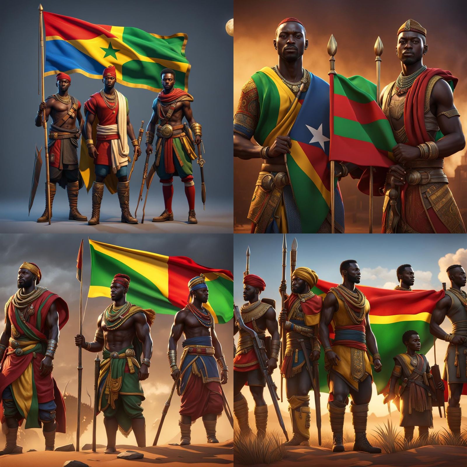 Senegalese Soccer Stars as 3D Comic Book Heroes