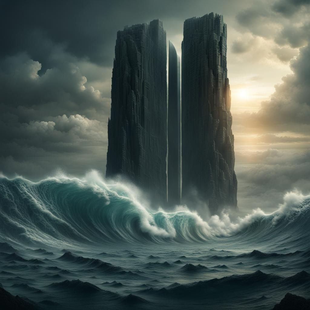 Ocean Monolith in Epic Cinematic Style