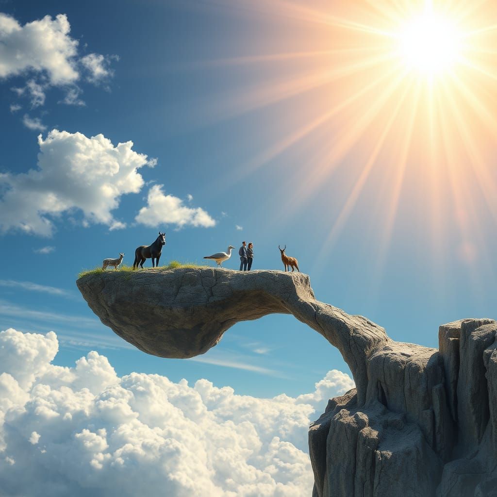 Cloud Bridge Painting: Dreams Connecting Earth and Sky