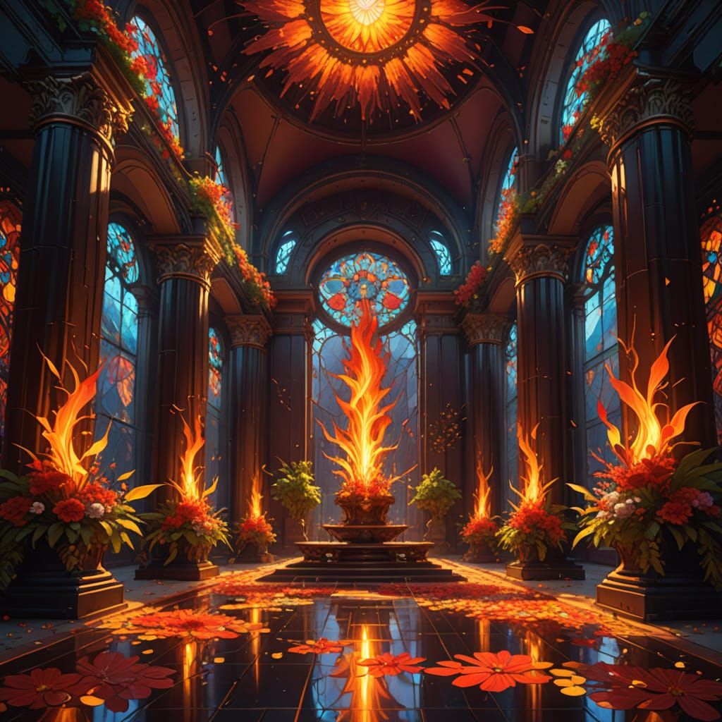 Sunspike Plaza: Bird's Eye View in Floral Abstraction