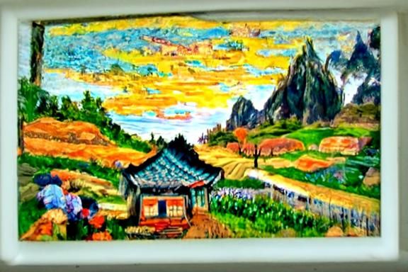 Korean Landscape in Oil Painting Style