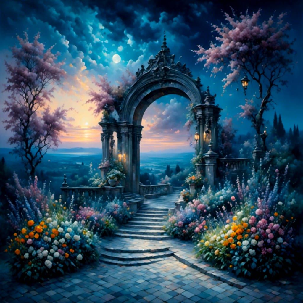 Matte Pastel Fantasy Landscape with Snow