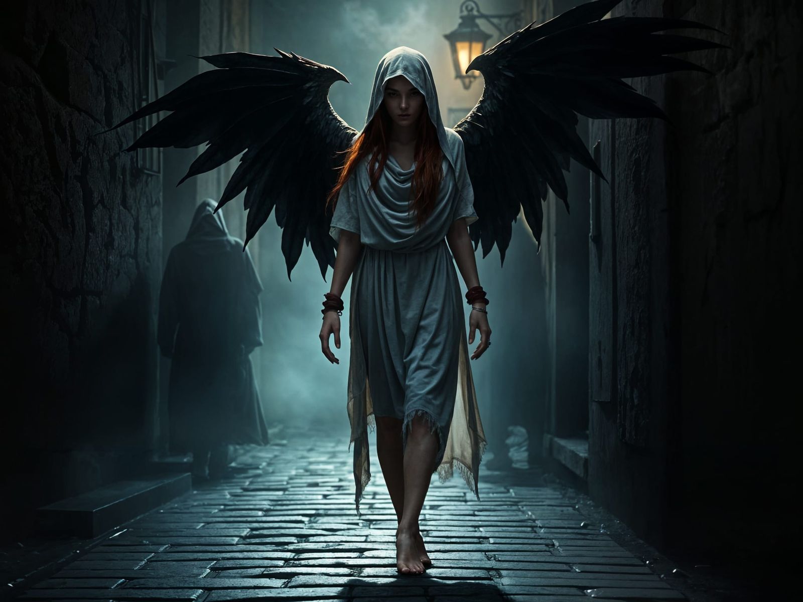 Mystical Woman in Gloomy Alley: Unreal Engine 5