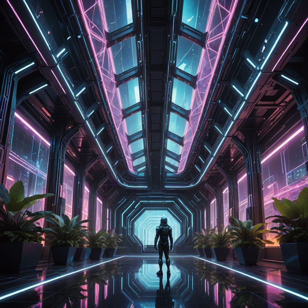 Surreal Pleiadian Cityscape in Vibrant, Sacred Geometry