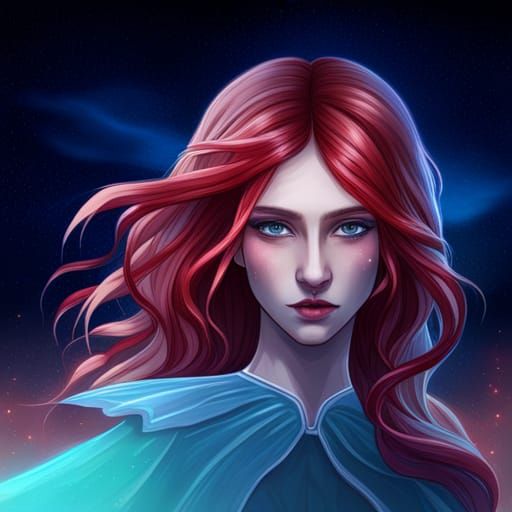 Fairycore Gothic Princess Portrait Under Starry Night