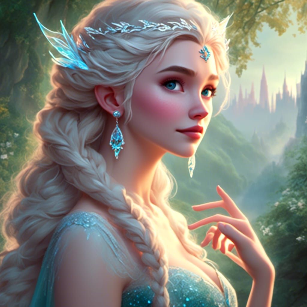 Elsa as Lord of the Rings Elf in Rivendell