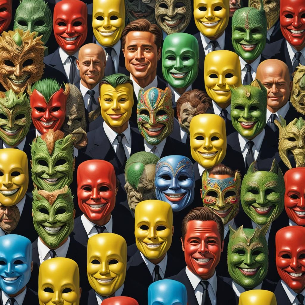 Brad Pitt as The Mask in Hyperrealistic Photo