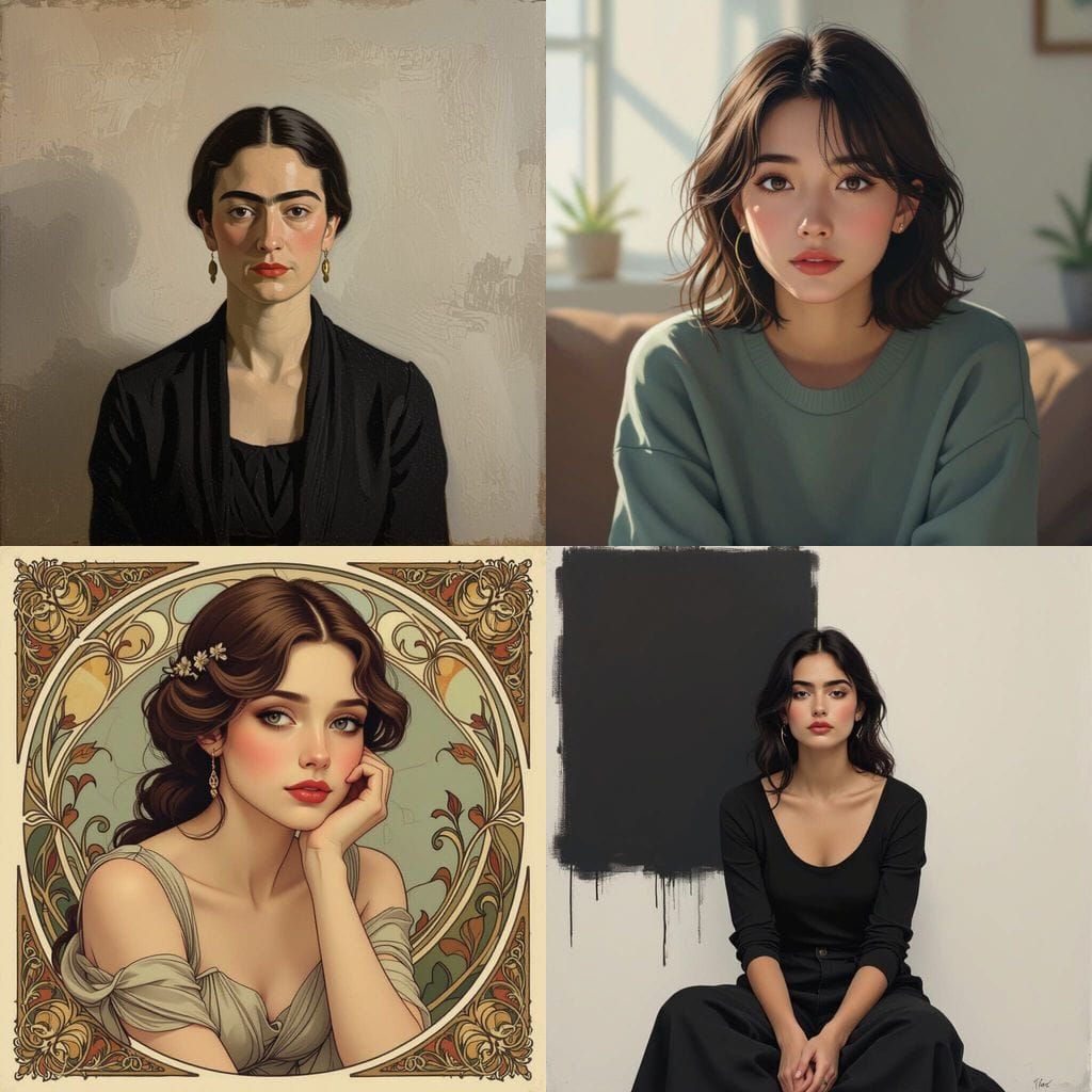 Melancholic and Indecisive Woman Expressing Mixed Emotions