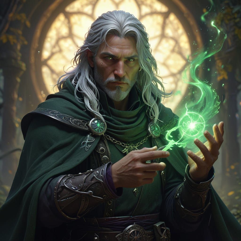 Mystical Forest Warlock in Dark Fantasy Concept Art