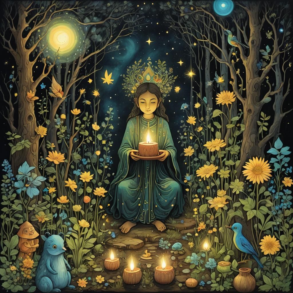 Goddess Athor's Birthday: A Luminous Collage Portrait