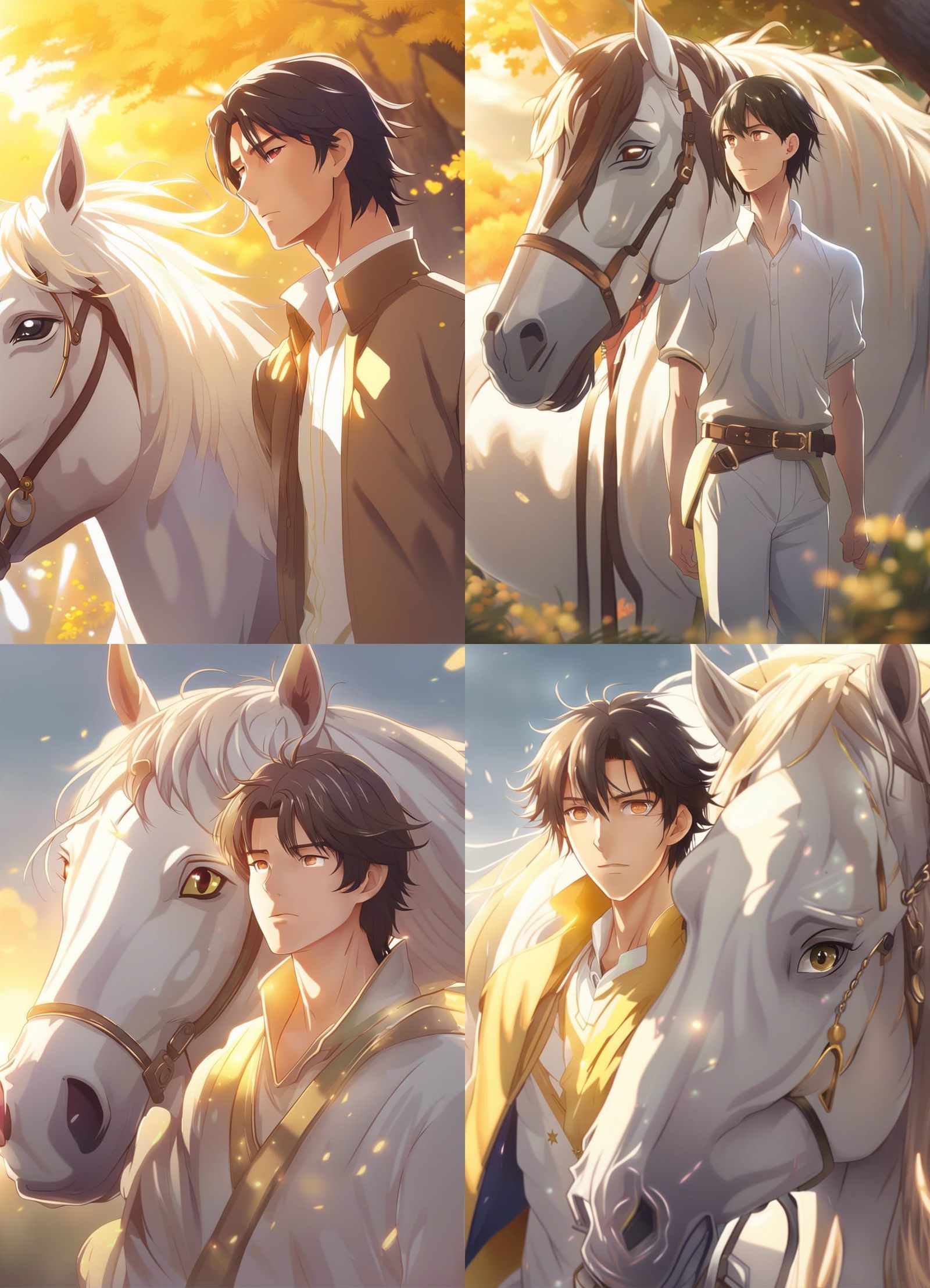 Anime Key Visual: Two Men Kissing on Unicorn