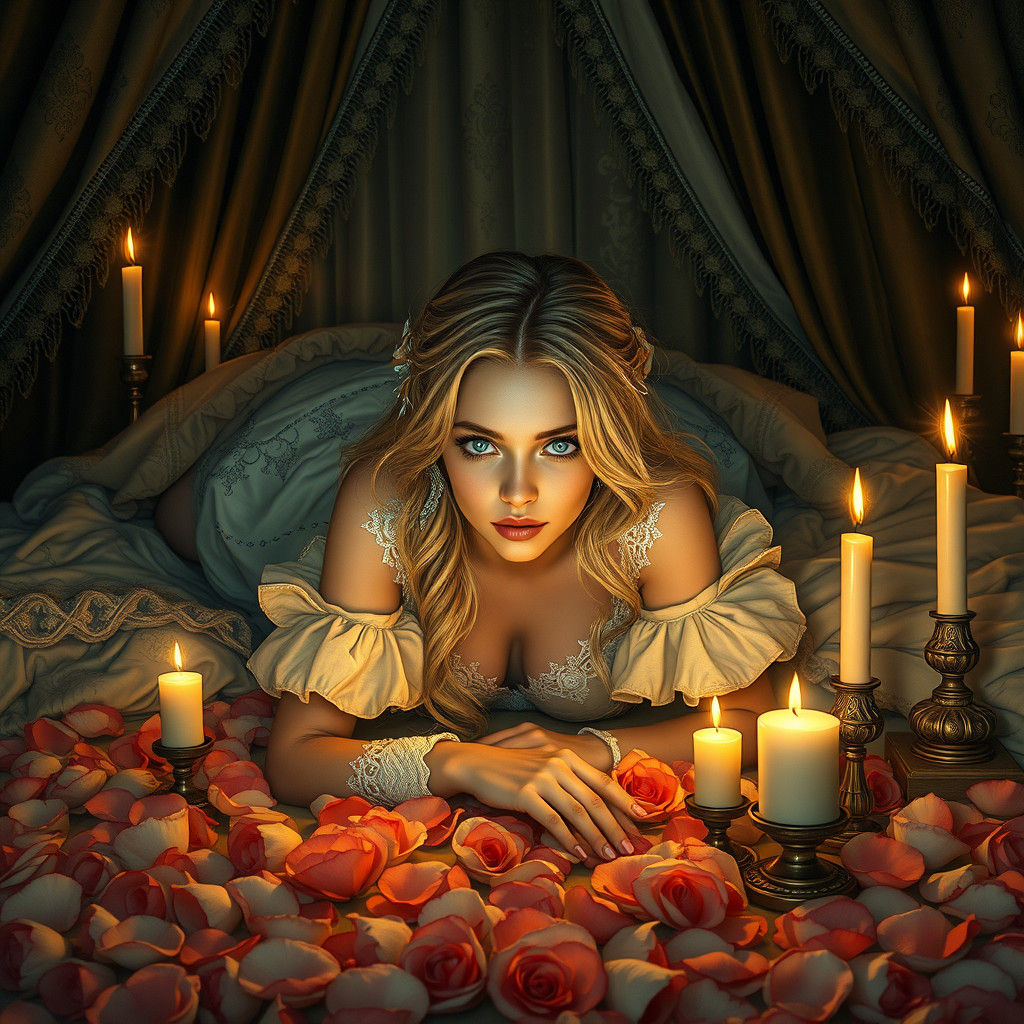 Medieval Blonde in Opulent Setting