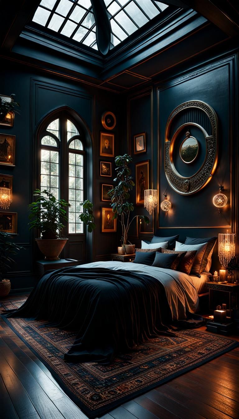 Bohemian Wicca Bedroom in Klimt-Mucha Style