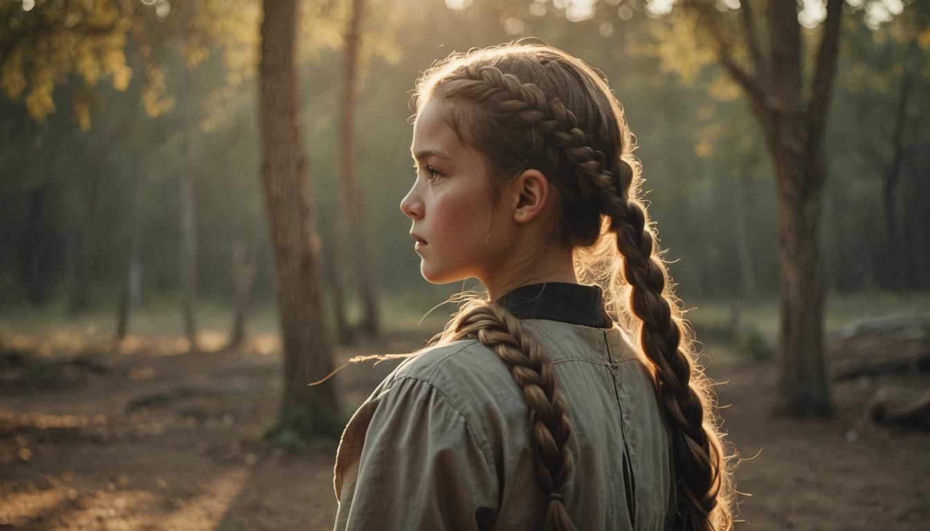 Golden Hour Film Still: Girl with Braid