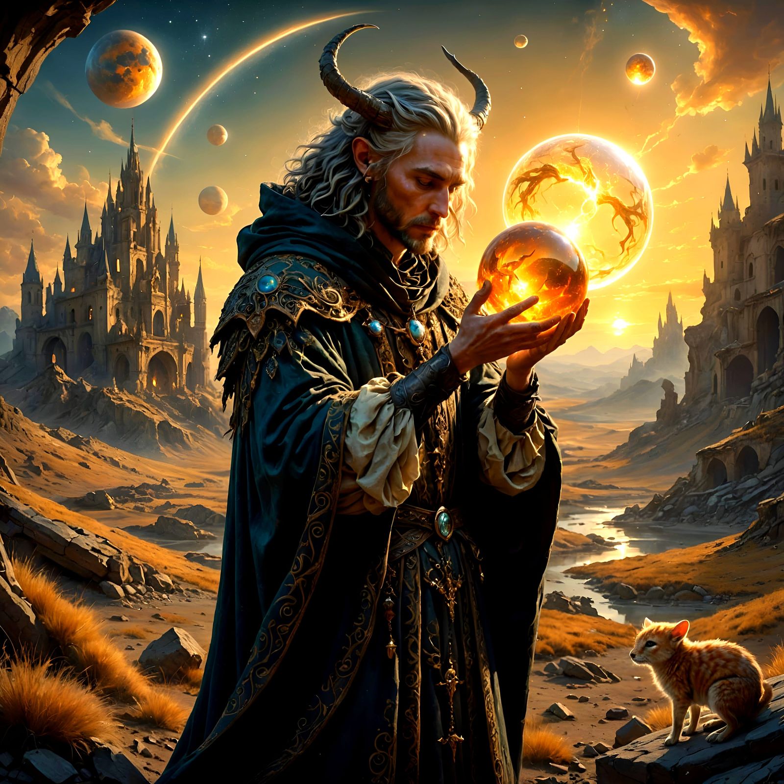 Celestial Being Gifts Orb to Frightened Creature in Baroque ...