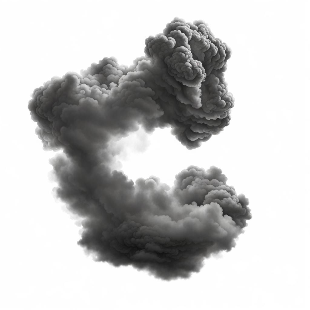 Banknote Style Engraving of a Smoke Cloud