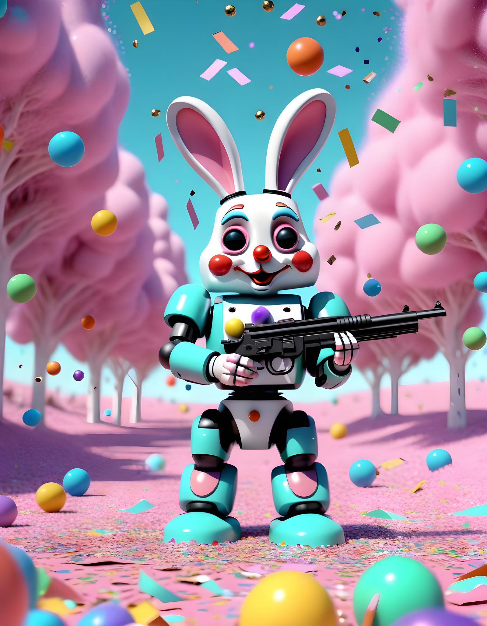 Confetti Clowns: A Sci-Fi Hyperrealistic Landscape