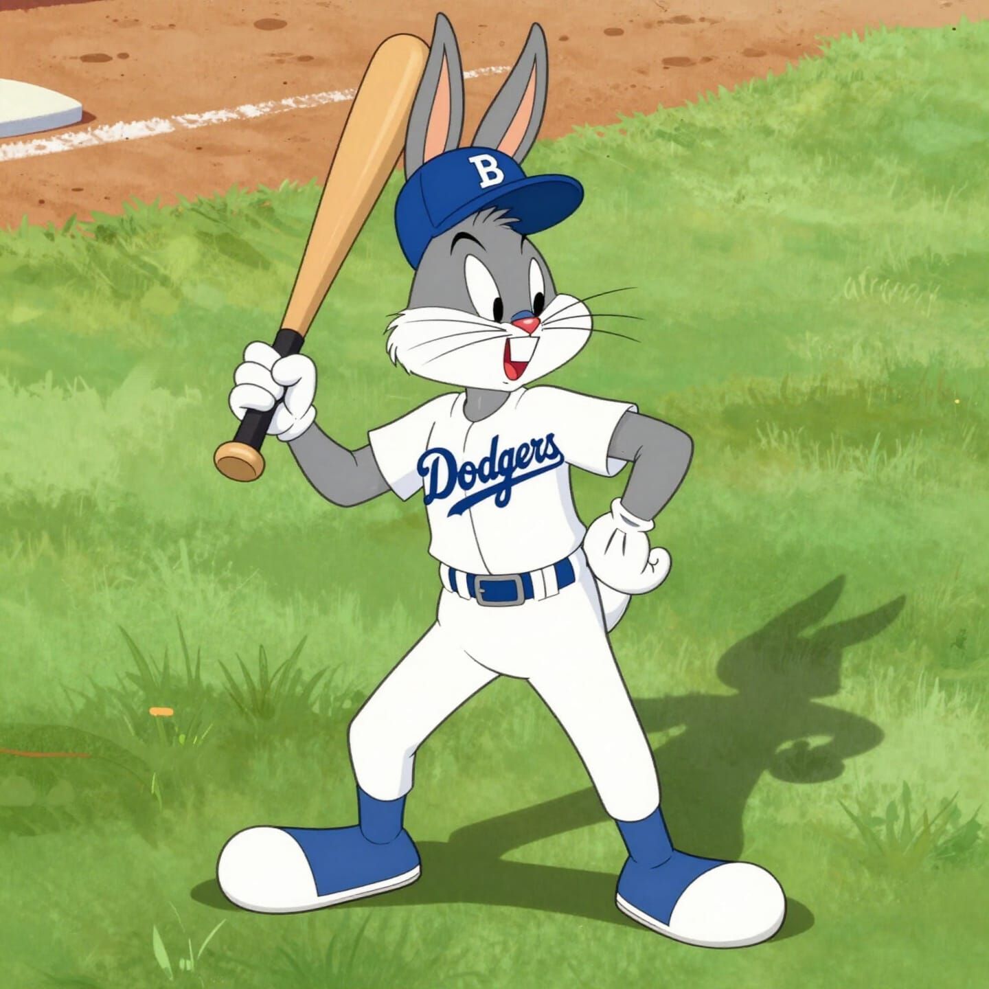Bugs Bunny as a Brooklyn Dodgers Baseball Player