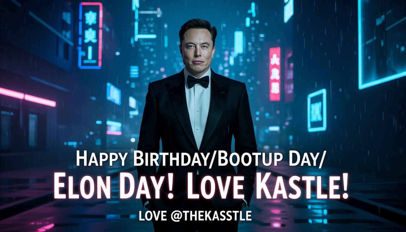 Elon Musk in Futuristic City, Film Noir Style