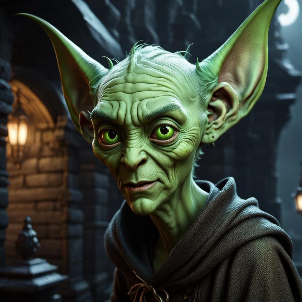 Green Goblin Mage in Dark Fantasy Style