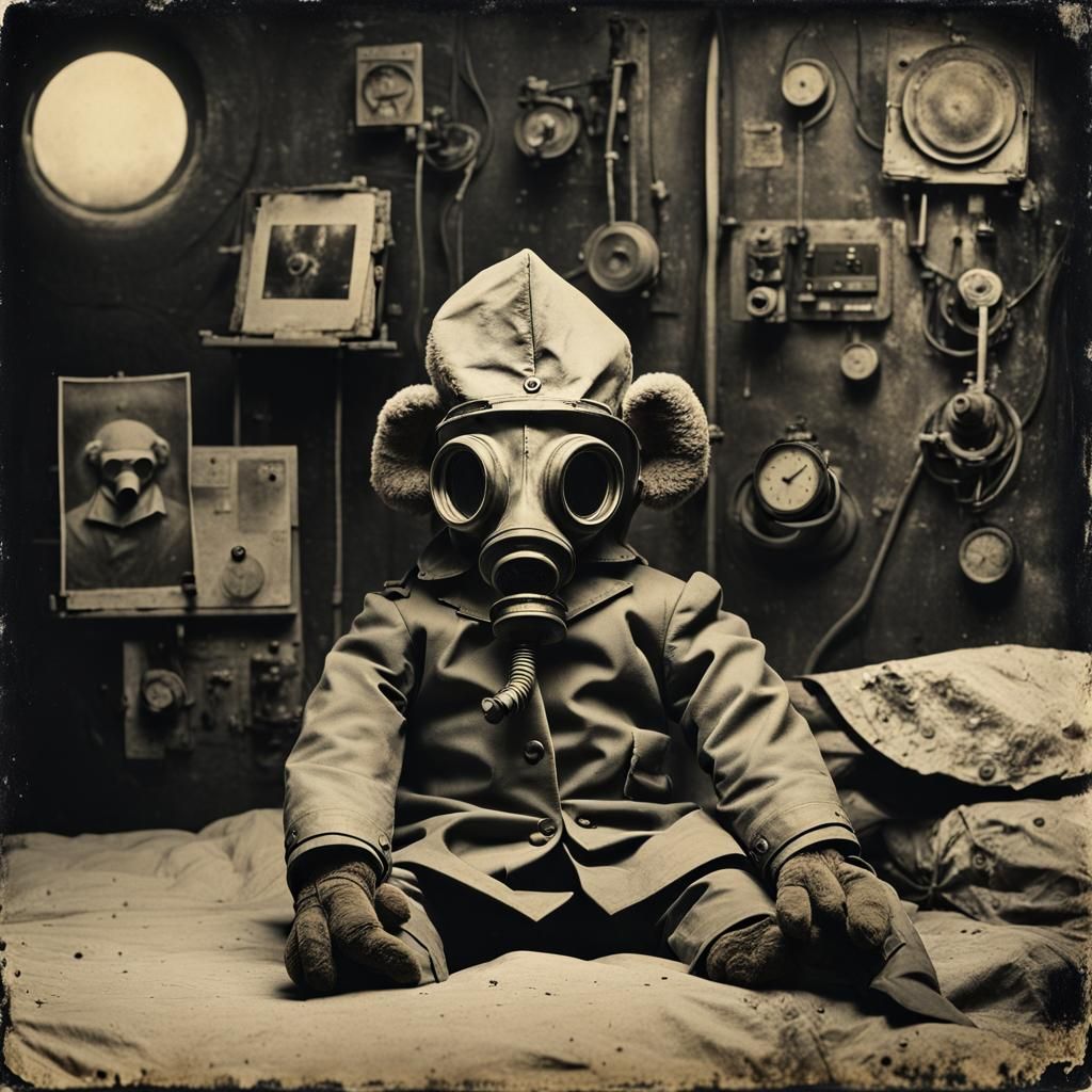 Surreal Gas Mask Still Life Inspired by Max Ernst