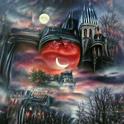 Eerie Blood Moon in the Night Sky