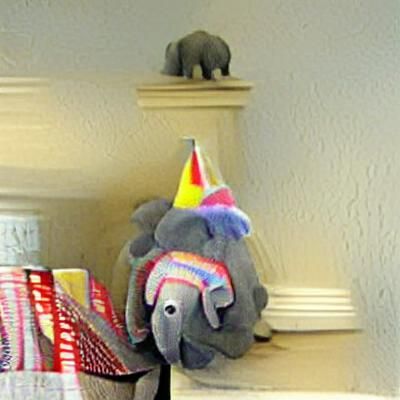 Elephant Plushie Celebrates with Party Hat