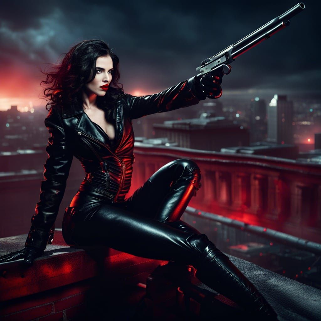 Noir Lady Killer Takes Aim on Rooftop