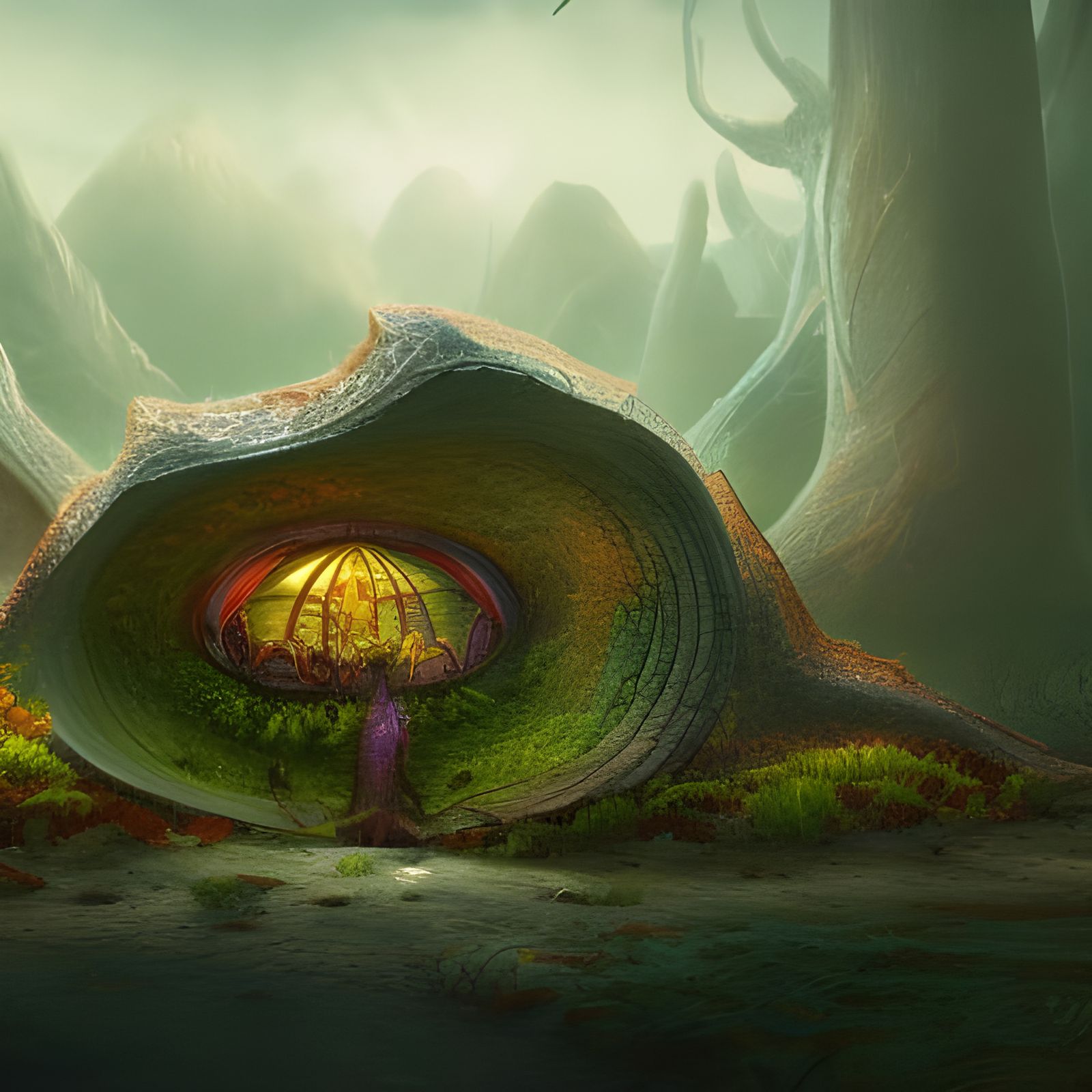 Surreal Honey Mushroom Fantasy Concept Art