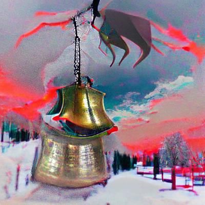 Bell Tower Silhouette Against Stormy Sky
